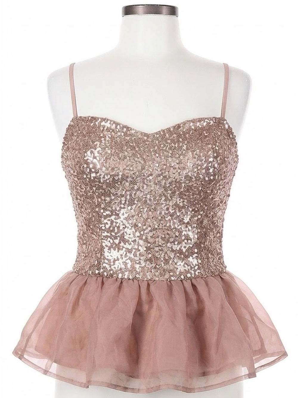 CHARLOTTE RUSSE sequins peplum top size M